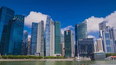SINGAPORE - August 24, 2017:View from the infinity pool at Marina Bay Sands Stock-Footage 102596472