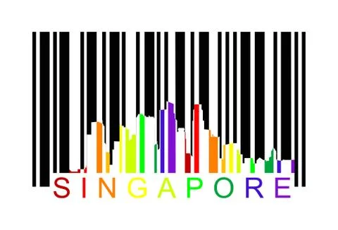 Singapore  barcode Stock Illustration