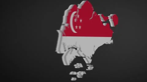 Singapore Border Map Intro Animation Stock Footage 205036288