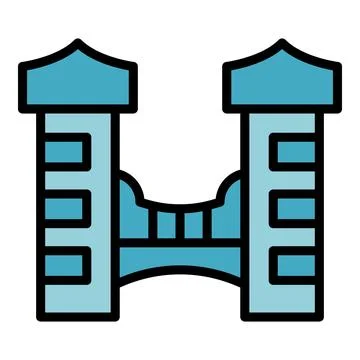 Singapore bridge icon vector flat Stock Illustration