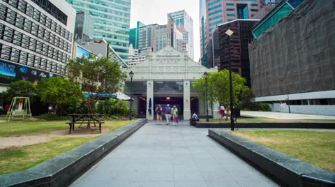 Singapore CBD Crowds  Timelapse 動画素材 35266596