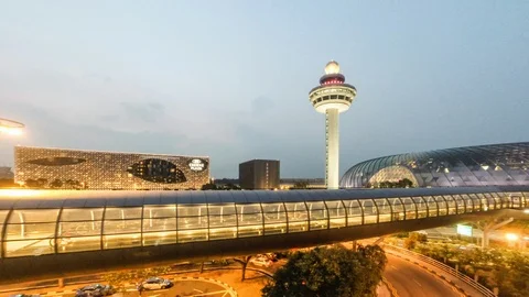 Singapore airport passengers pass Louis , Stock Video