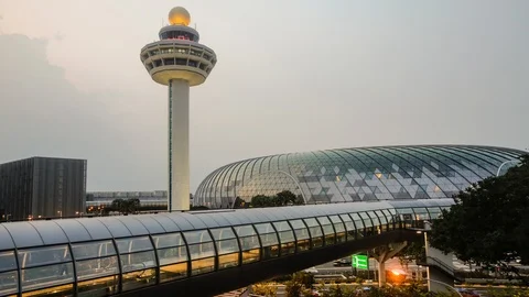 Singapore, Changi Airport Stock Footage