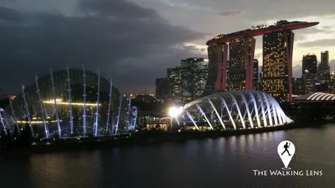 Singapore City Skyline Hyperlaspe from day to night Stock Footage 149020853