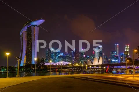 Singapore city skyline Stock Photos