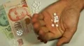 Singapore Dollar SGD, Counting Drugs and Money, Health Care, Colorful Pills HD Footage