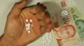 Singapore Dollar SGD, Counting Drugs and Money, Health Care, Colorful Pills HD Footage