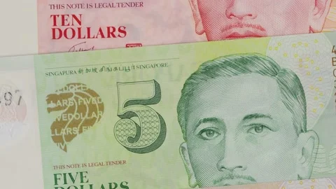 Singapore dollars, banknotes Stock Footage 168673348