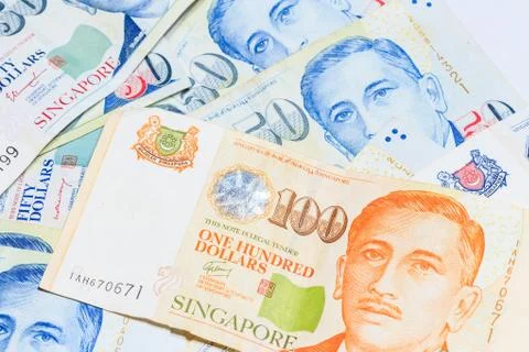 Singapore Dollars Note Stock Photos