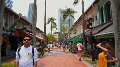 Singapore Down Town Day Time View  Main Attractions Buildings Stock-Footage 128574784