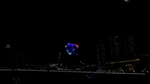 Singapore Dragon Drone Video stock 89885239