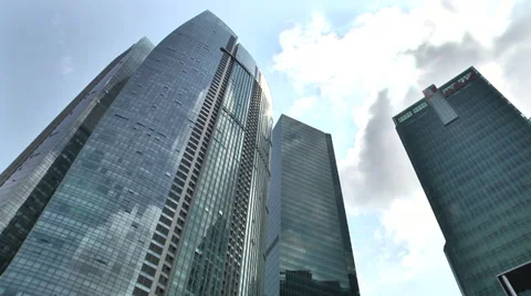 Singapore Financial Buildings Sunrays Stock Footage 32820153