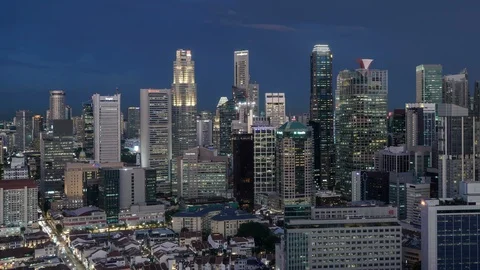 Singapore financial district Stock Footage 123795230