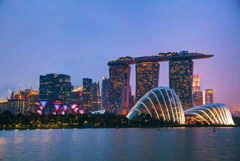 Singapore financial district Stock Photos