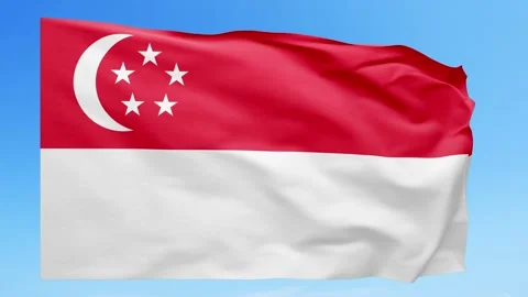 Singapore Flag Animation – Seamless Loop (4K UHD) Stock Footage 319030233