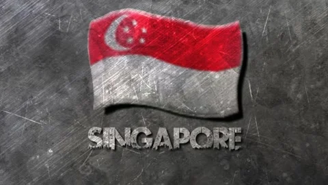 Singapore Flag Animations Stock Footage 195095940