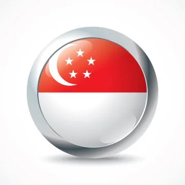 Singapore flag button Stock Illustration