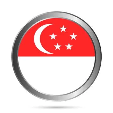 Singapore flag button. Stock Illustration