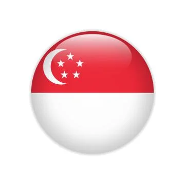 Singapore flag on button Stock Illustration