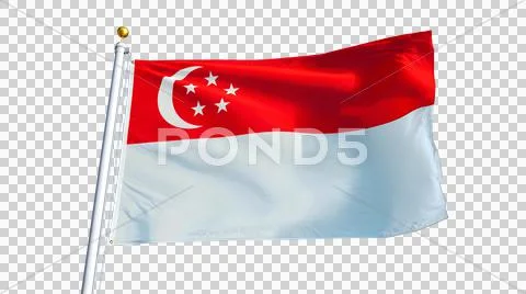 Singapore flag, close up, isolated with alpha channel Stock Photos