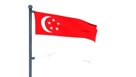 Singapore Flag Stock Footage 150204616