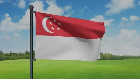 Singapore Flag Stock Footage 153255805