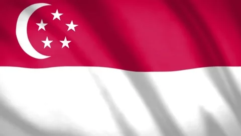 Singapore Flag  Stock Footage 188163023