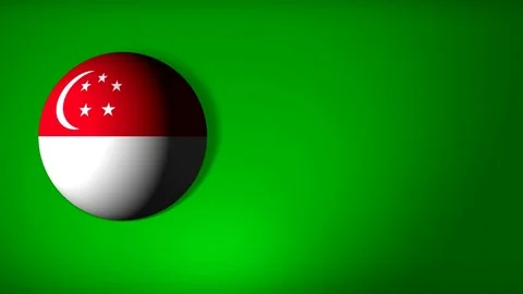 The Singapore flag in the form of a ball to roll Video stock 75367901