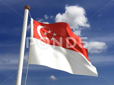 Singapore flag Stock Photos