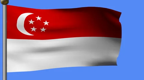 Singapore flag on the pole Video stock 954741