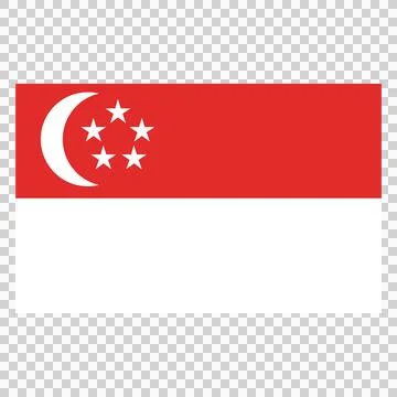 Singapore flag on transparent background vector art image. Stock Illustration