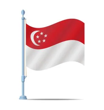 Singapore flag vector Stock Illustration
