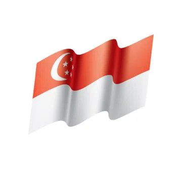 Singapore flag, vector illustration Stock Illustration