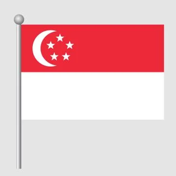 Singapore flag vector template background realistic copy Stock-Illustration