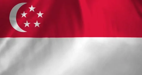 Singapore flag waving with the wind background loop video animation Video stock 327173449