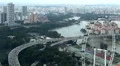Singapore Flyer Highest Ferris Wheel in World Modern Highway Formula One Road HD Footage