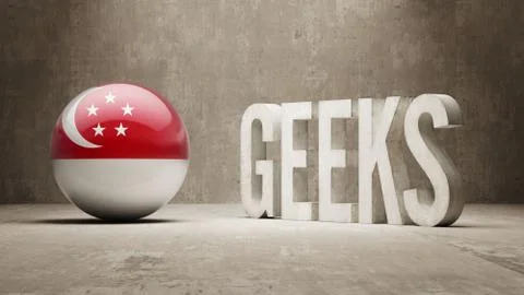 Singapore Geeks  Concept. Stock Illustration