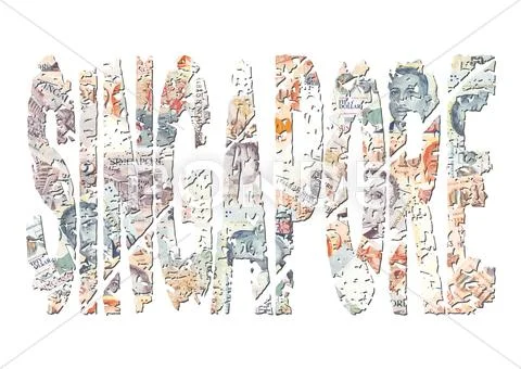 Singapore grunge text with dollars Stock Illustration