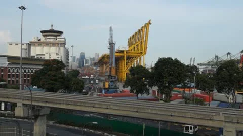 Singapore harbor Stock Footage 10795462