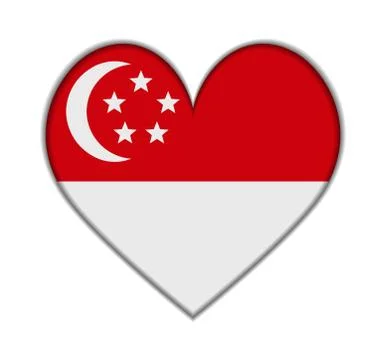 Singapore heart flag vector 스톡 일러스트
