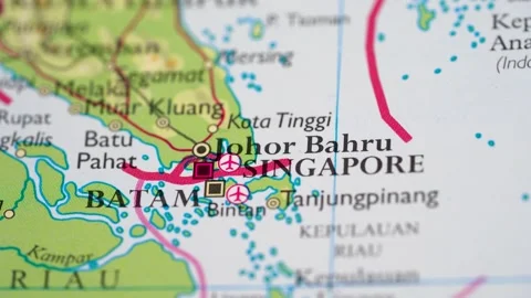 Singapore highlighted on a world map 4K Stock Footage 300659603