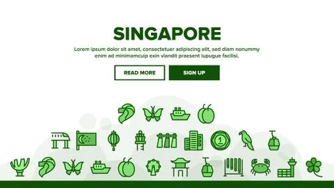 Singapore Landing Header Vector Ilustración de archivo