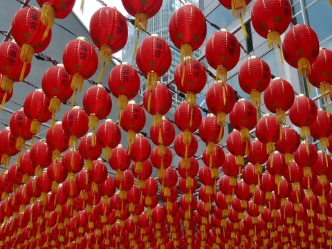 Singapore lanterns Stock Footage 80217039