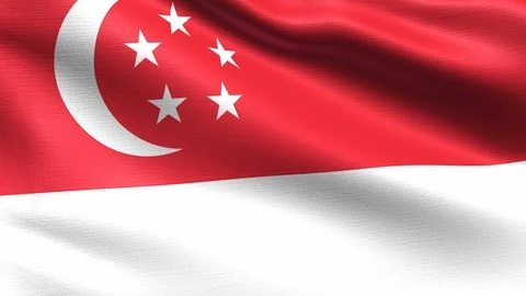Singapore Looping Flag 4K Stock Footage 108120917