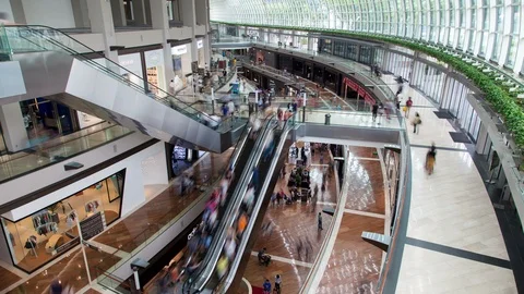 Singapore mall time lapse Video stock 123358800
