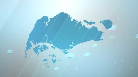 Singapore Map Background Stock Footage 197955064