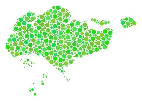 Singapore Map Composition of Circles Stock Illustration