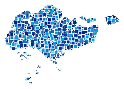 Singapore Map Composition of Pixels Stock Illustration