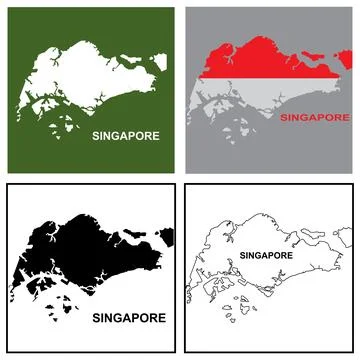 Singapore map  design Stock Illustration