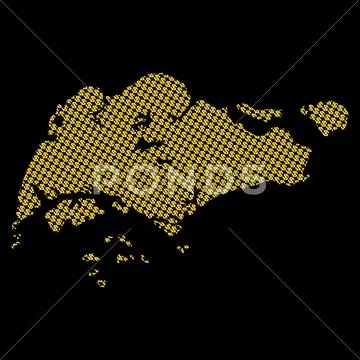 Singapore map with dollar symbols on black illustration Stock Illustration